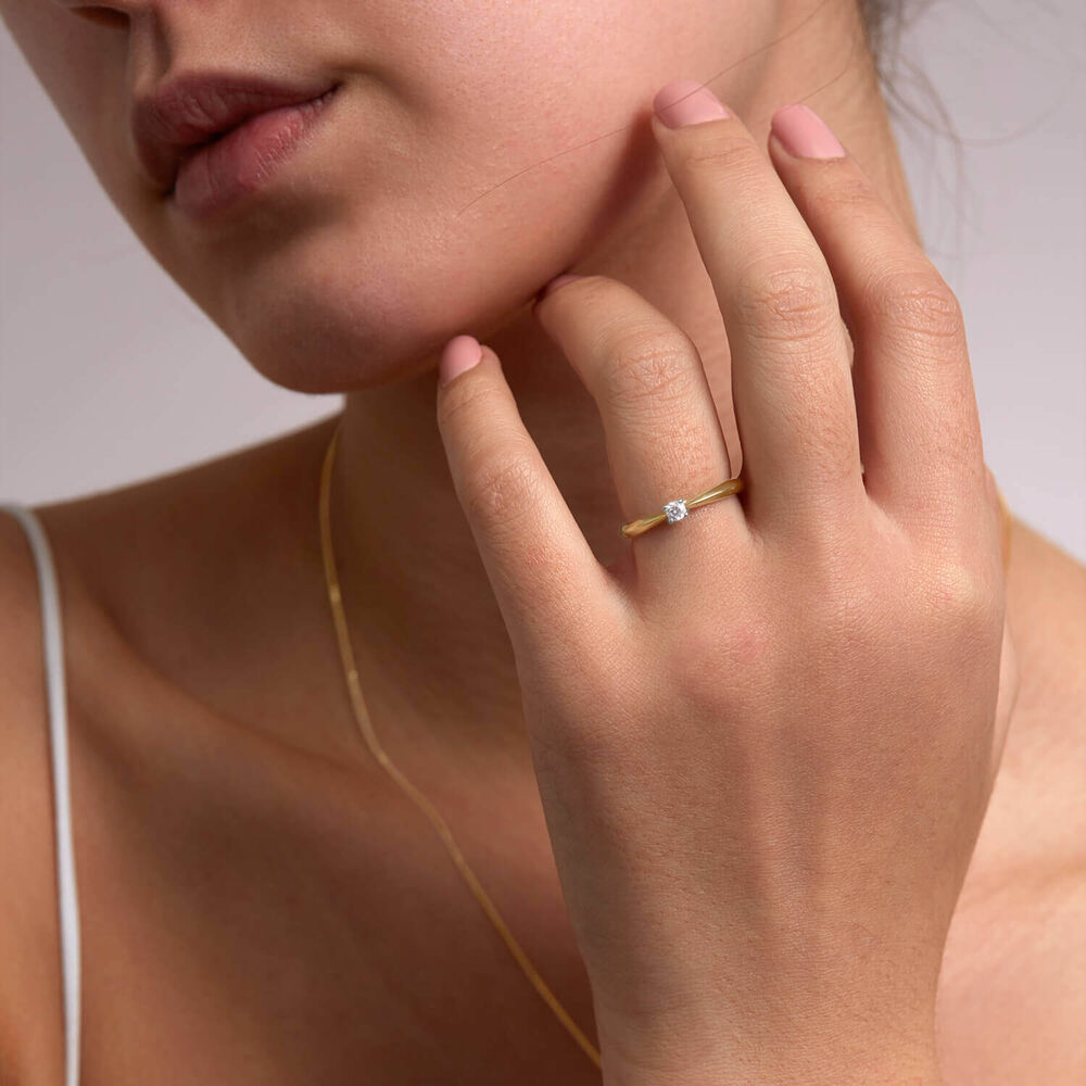 9ct Gold Solitaire Engagement Ring image number 4
