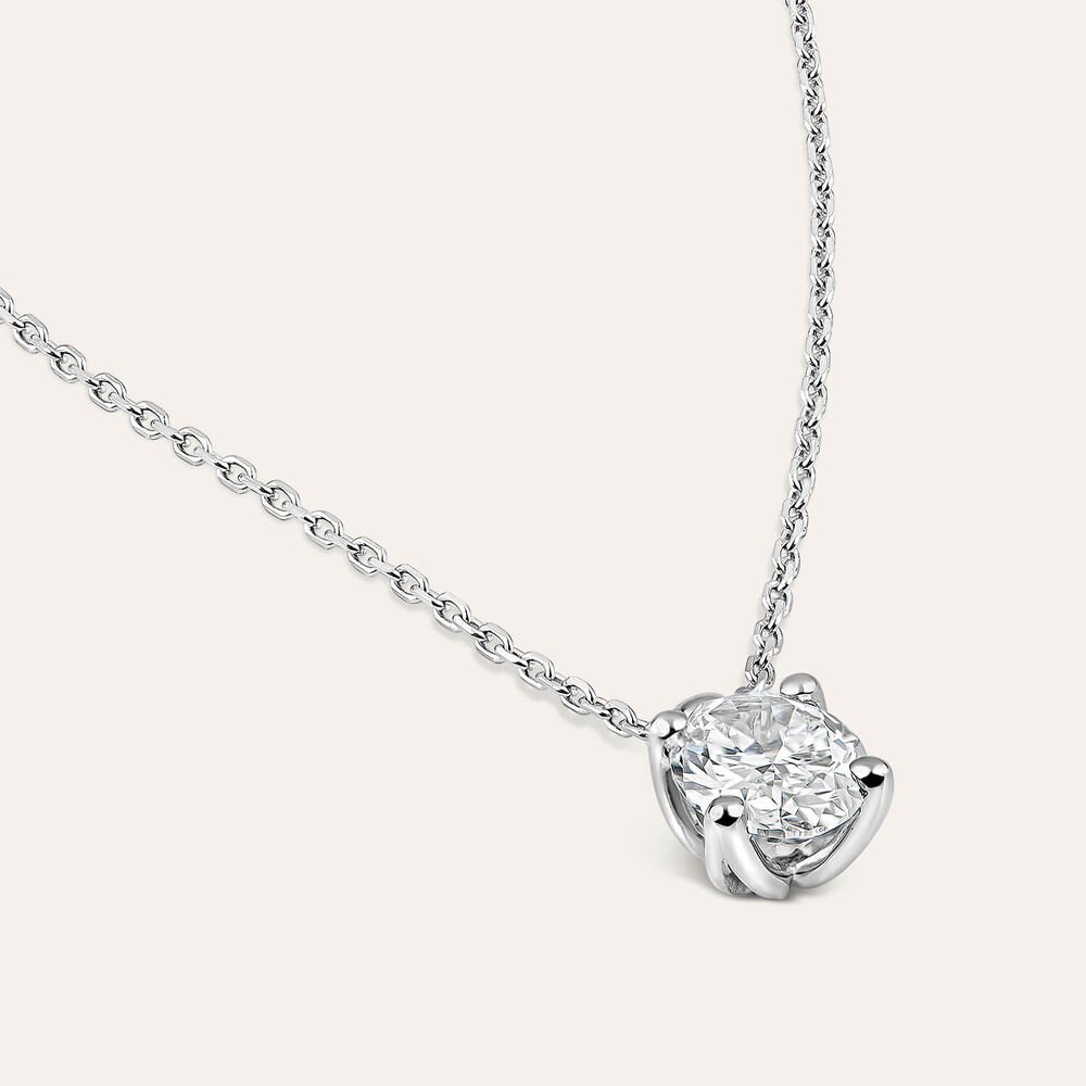 Born 9ct White Gold Lab Grown 0.50ct Diamond Oval Pendant