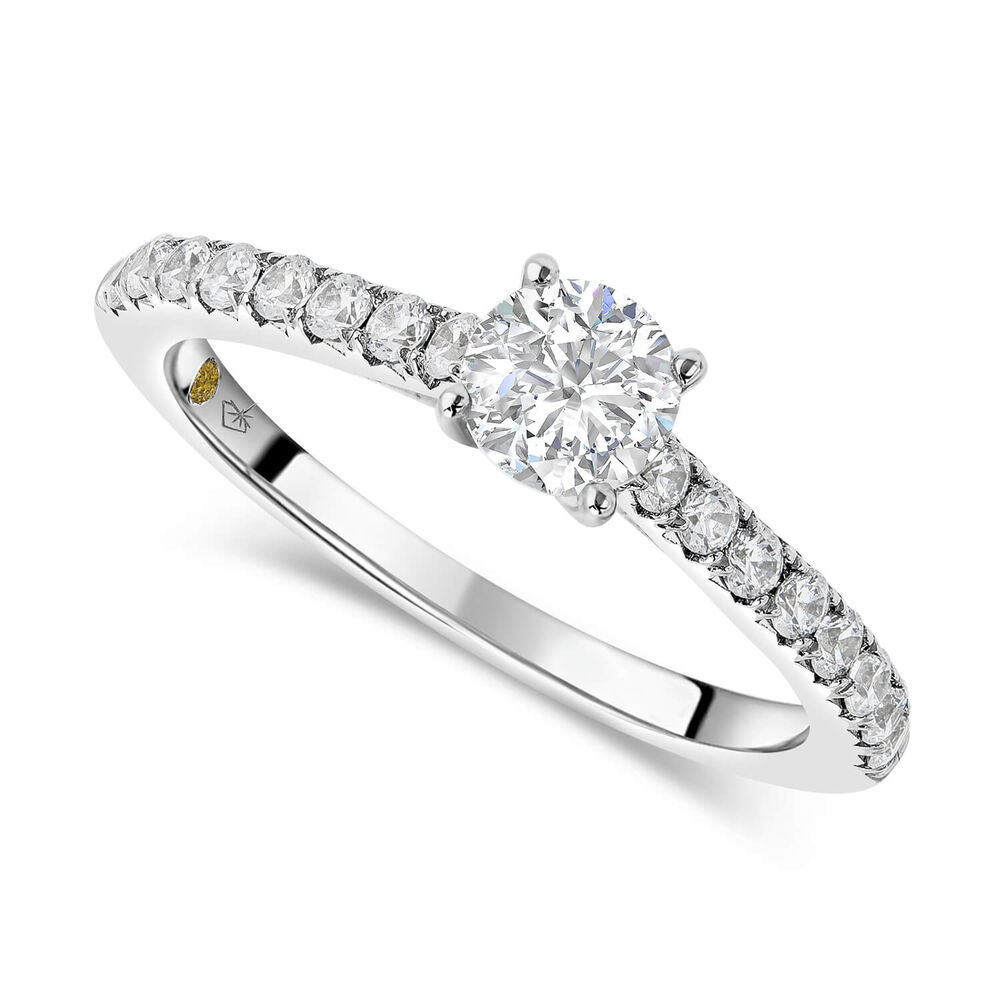 Northern Star 18ct White Gold Solitaire with Shoulders 0.50 Carat Diamond Ring