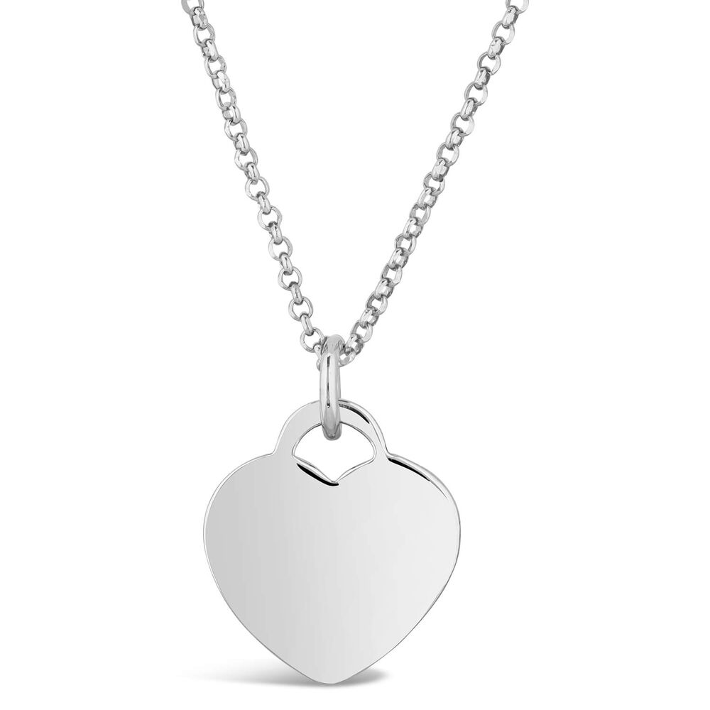 Sterling Silver Plain Heart Disc Pendant Neckace (Chain Included)