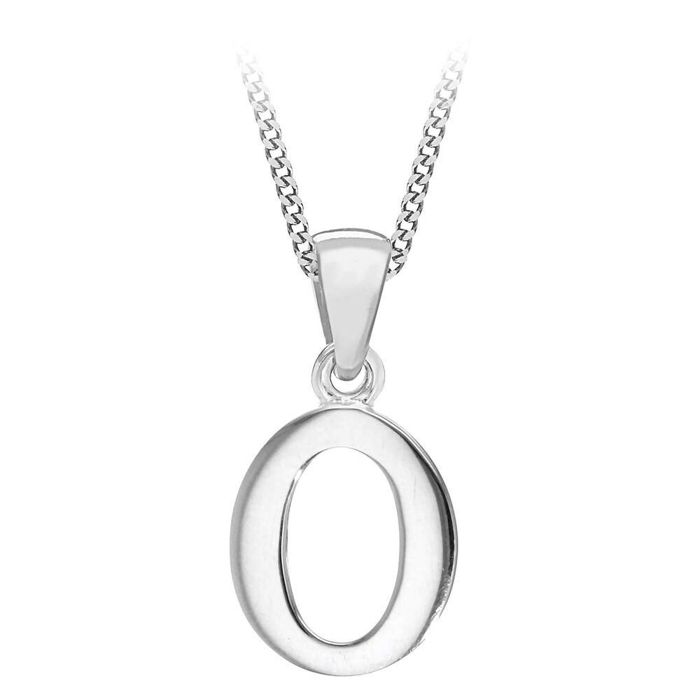 Sterling Silver Block Initial O Pendant (Special Order) (Chain Included)