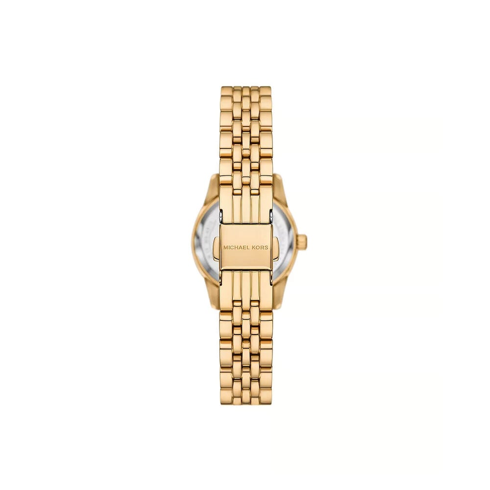 Michael Kors Lexington 26mm Turqoise Dial Yellow Gold Toned Steel Bracelet Watch image number 1