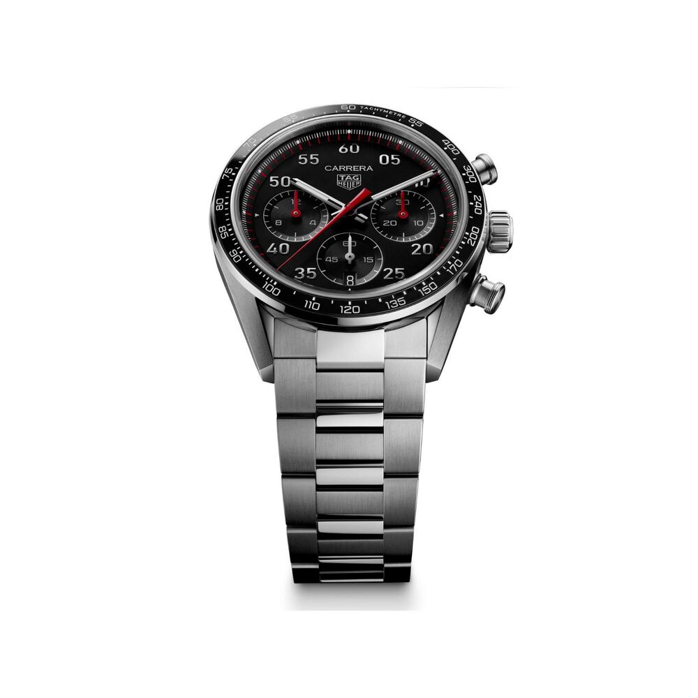 TAG Heuer Carrera Chronograph Sport 42mm Black Dial Steel Bracelet Watch
