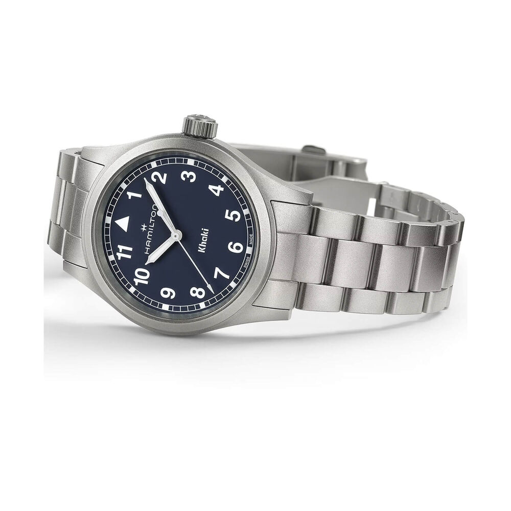 Hamilton Khaki Fields Quartz 38mm Blue Dial Steel Bracelet Watch