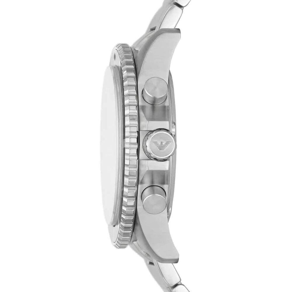Emporio Armani Diver Chronograph 43mm Black Dial Steel Bracelet Watch image number 2