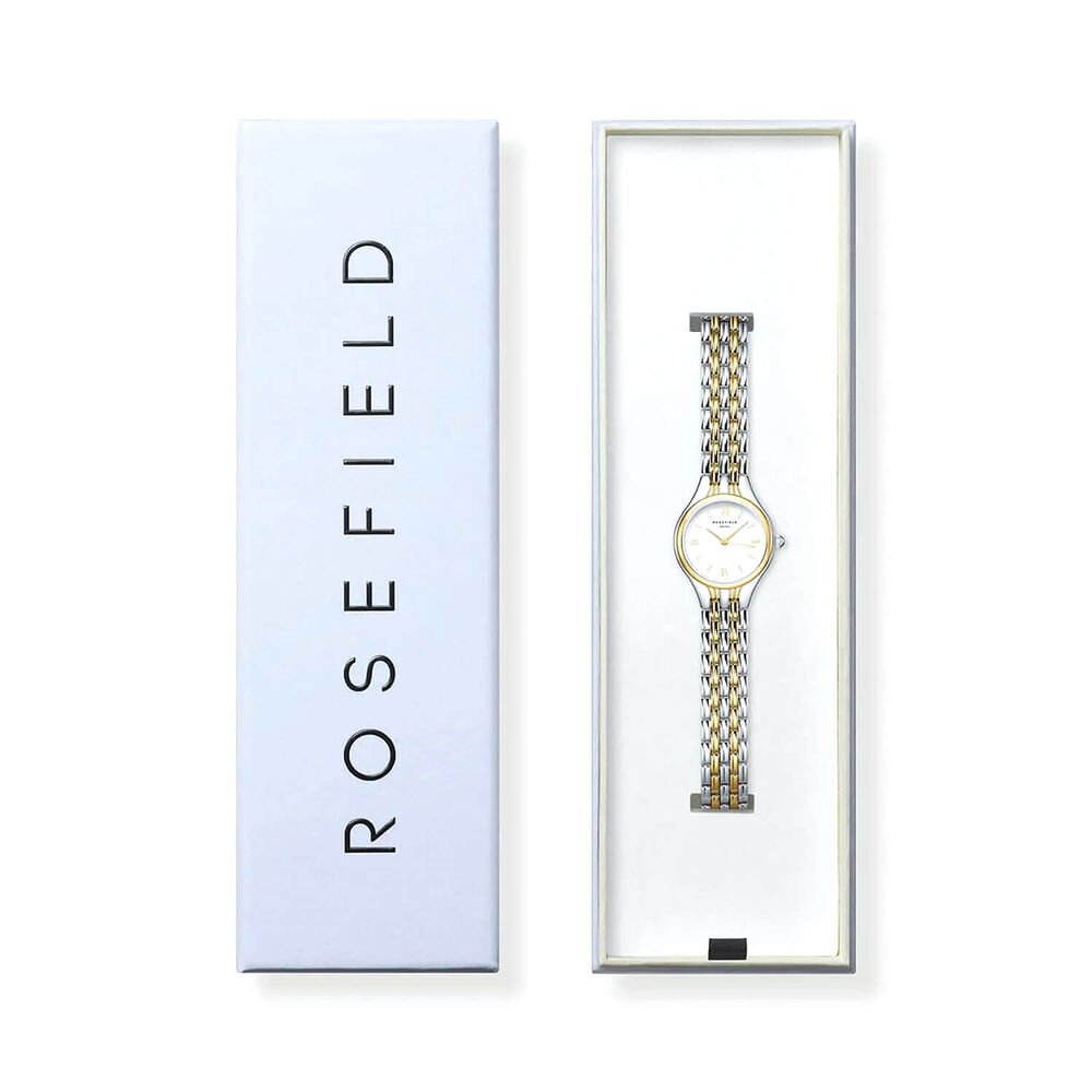 Rosefield Muse 26mm White Dial Two Tone Stainless Steel Bracelet Watch