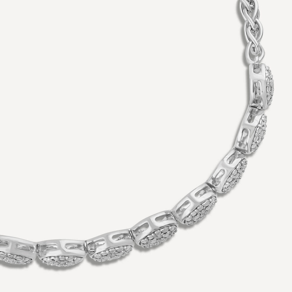 Sterling Silver Diamond Bead Bracelet