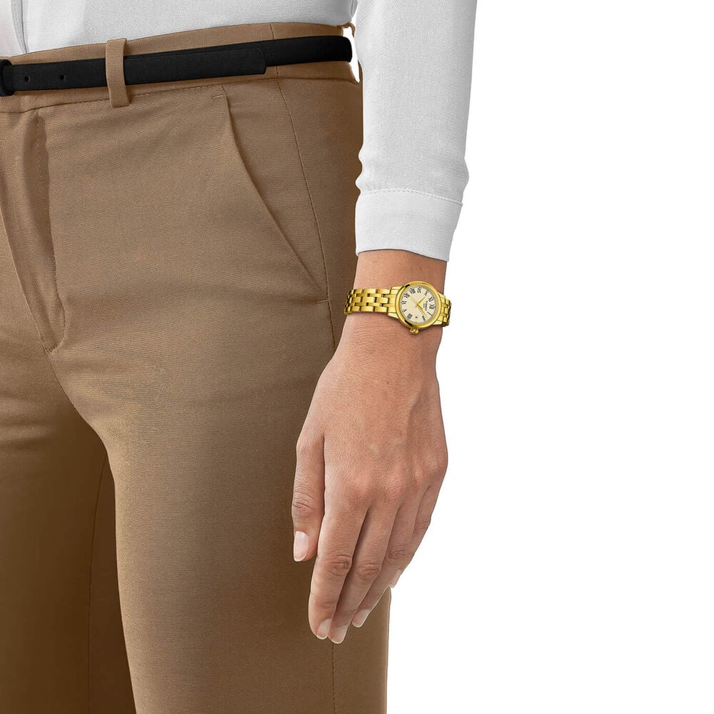 Tissot Classic Dream 28mm Ivory Dial Yellow Gold PVD Steel Bracelet Watch