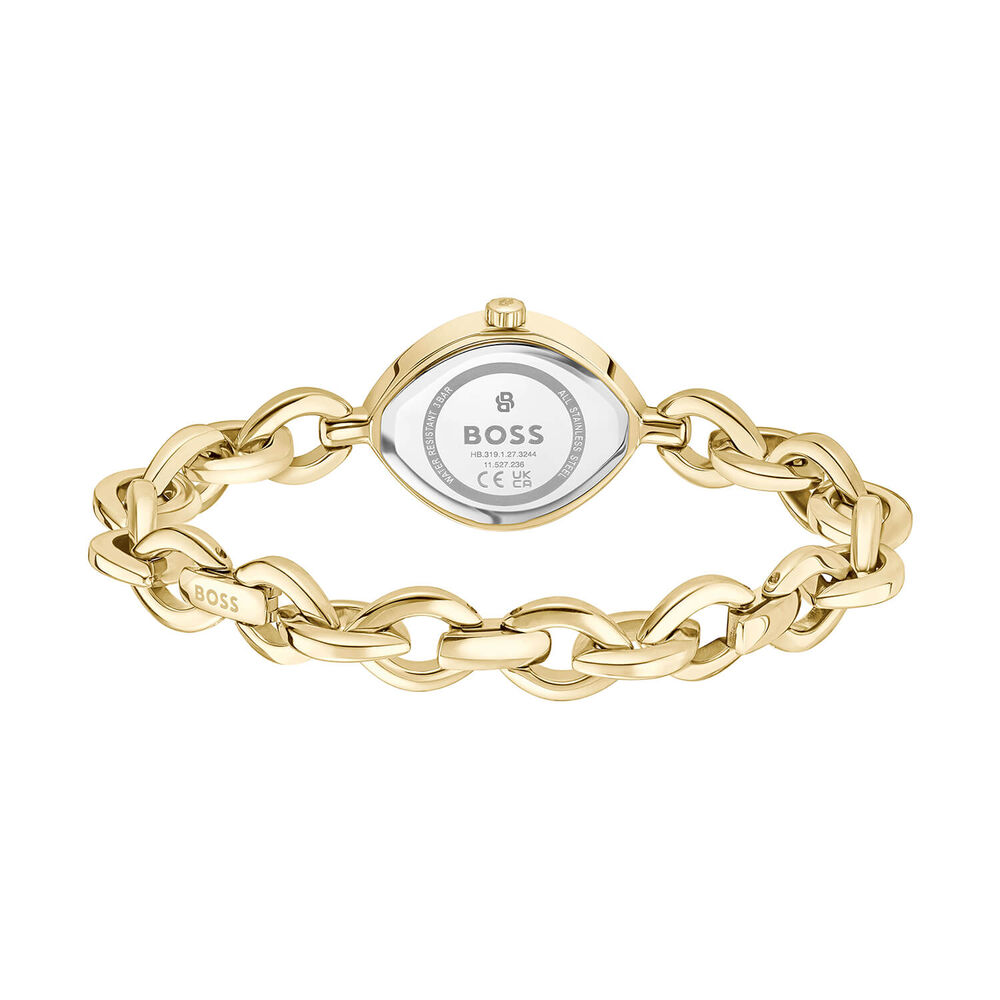 BOSS Fiora 22.4x29mm Gold Dial Gold Tone Stainless Steel Bracelet Watch