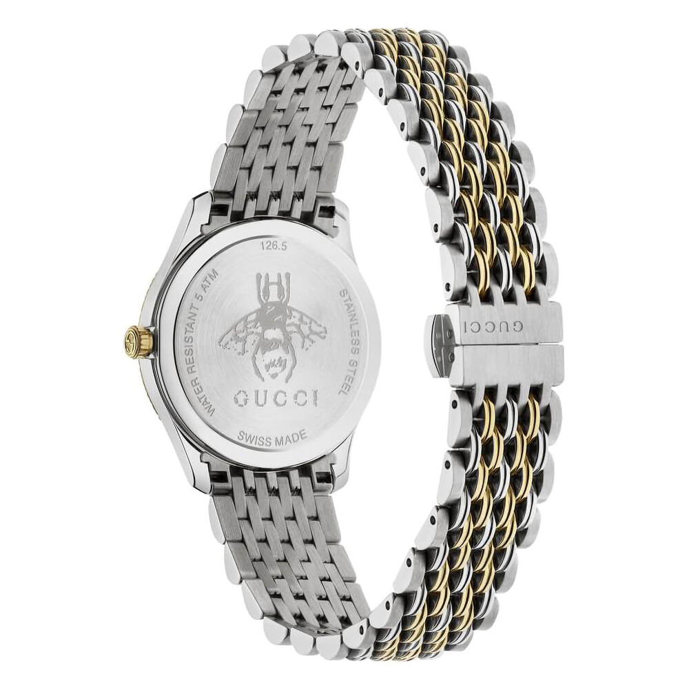 Gucci Timeless 29MM Pink Dial Steel With Yellow Gold PVD Case Bracelet image number 1