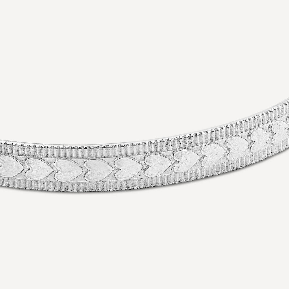 Sterling Silver Heart Design Baby Bangle image number 3