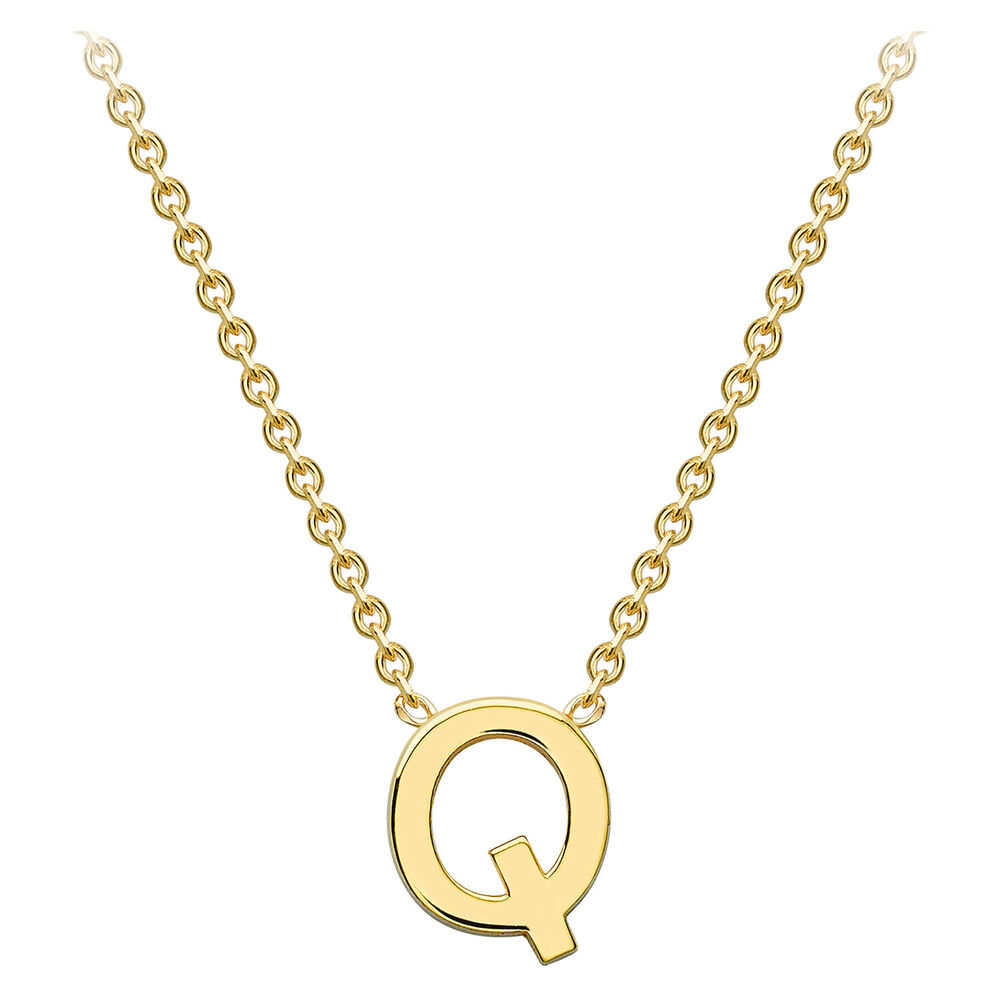9 Carat Yellow Gold Petite Initial Q Necklet image number 1