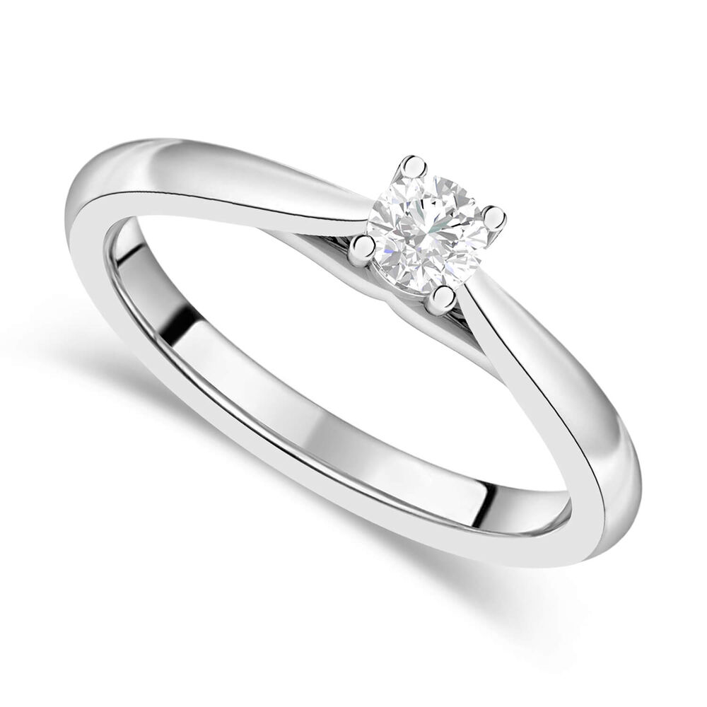 18ct White Gold 0.25ct Round Diamond Orchid Setting Ring