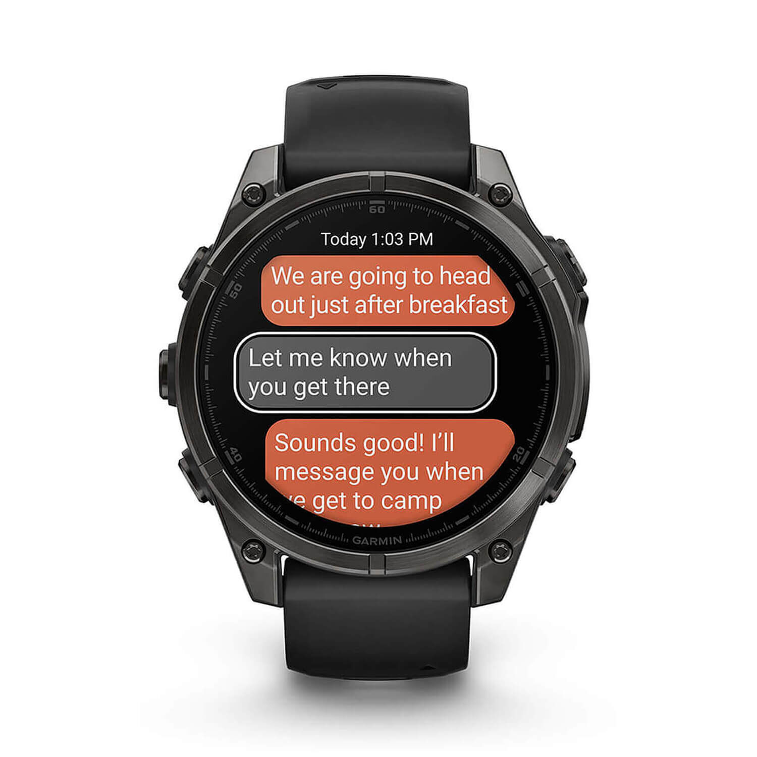 Garmin fenix 8 AMOLED 47mm Carbon Grey DLC Titanium Case Black Pebble Grey Silicon Strap Watch