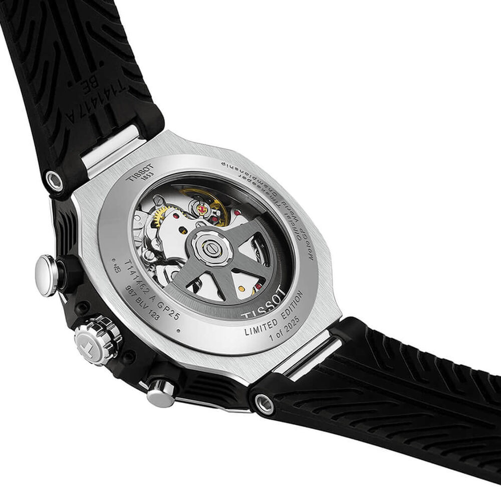 Tissot T-Race MotoGP Automatic Chronograph 45mm Transparent Dial Black Rubber Strap Watch image number 2