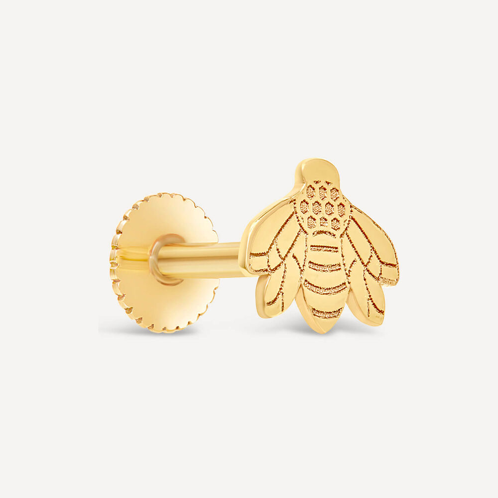 9ct Yellow Gold Gold Bee Single Stud Earring image number 1