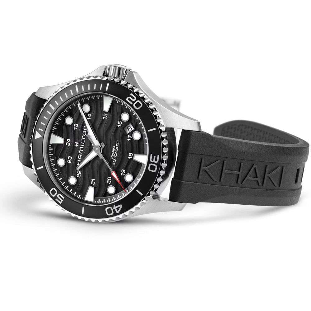 Hamilton Khaki Navy Scuba 40mm Black Dial Black Rubber Strap Watch
