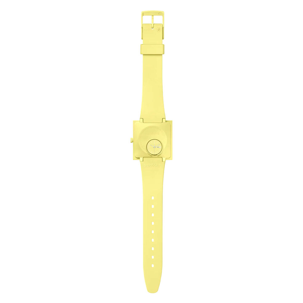 Swatch Bioceramic What If...Lemon? Square Dial Yellow Strap Watch image number 3