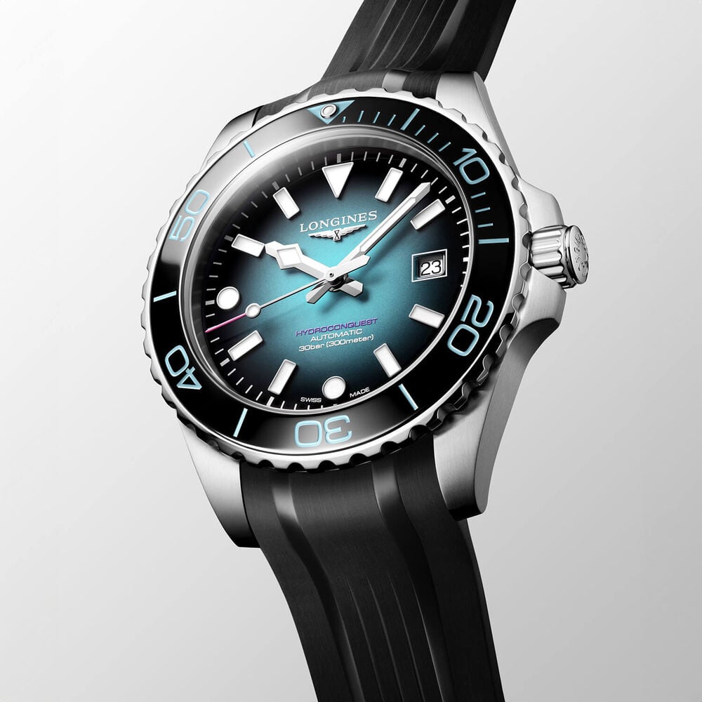 Longines Hydroconquest Commonwealth Games 2026 42mm Teal Dial Black Rubber Strap Watch