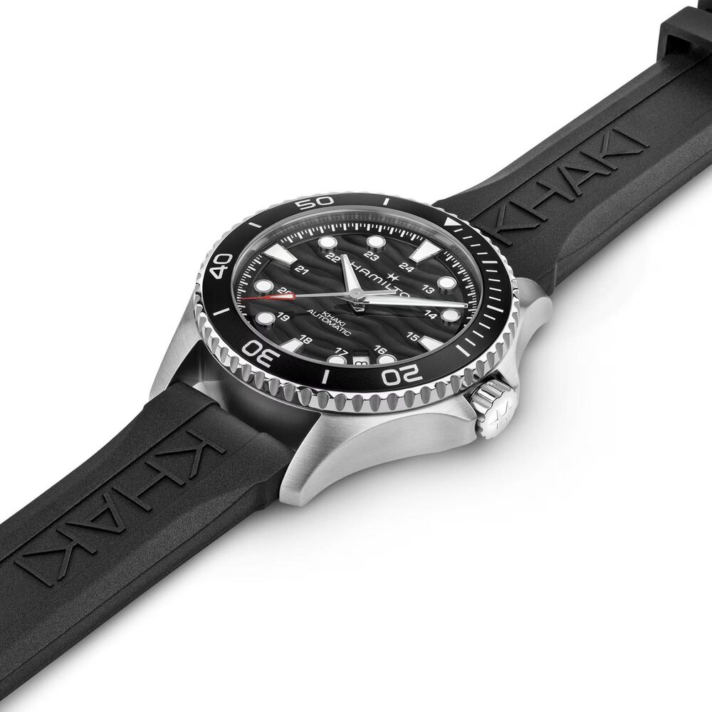 Hamilton Khaki Navy Scuba 40mm Black Dial Black Rubber Strap Watch