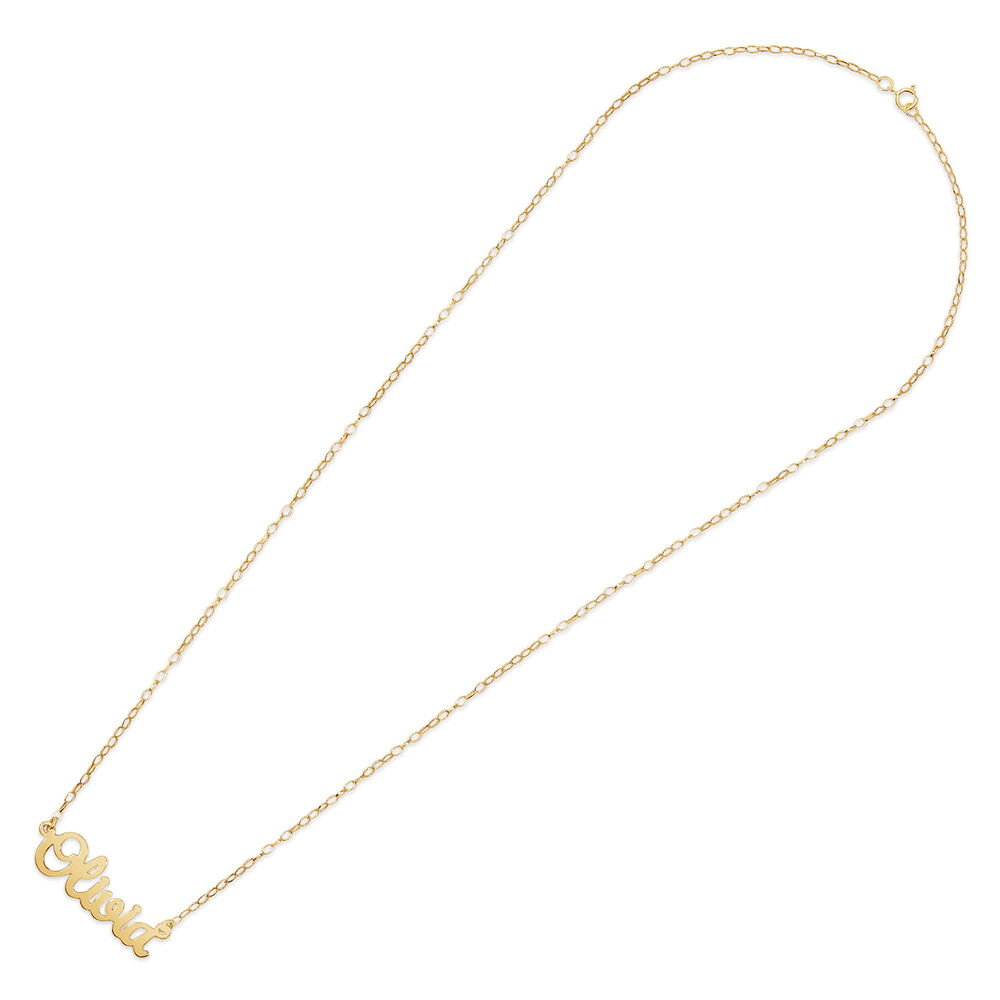9ct Yellow Gold Personalised Name Necklace (up to 6 letters) (Special Order: 3-5 weeks) image number 3