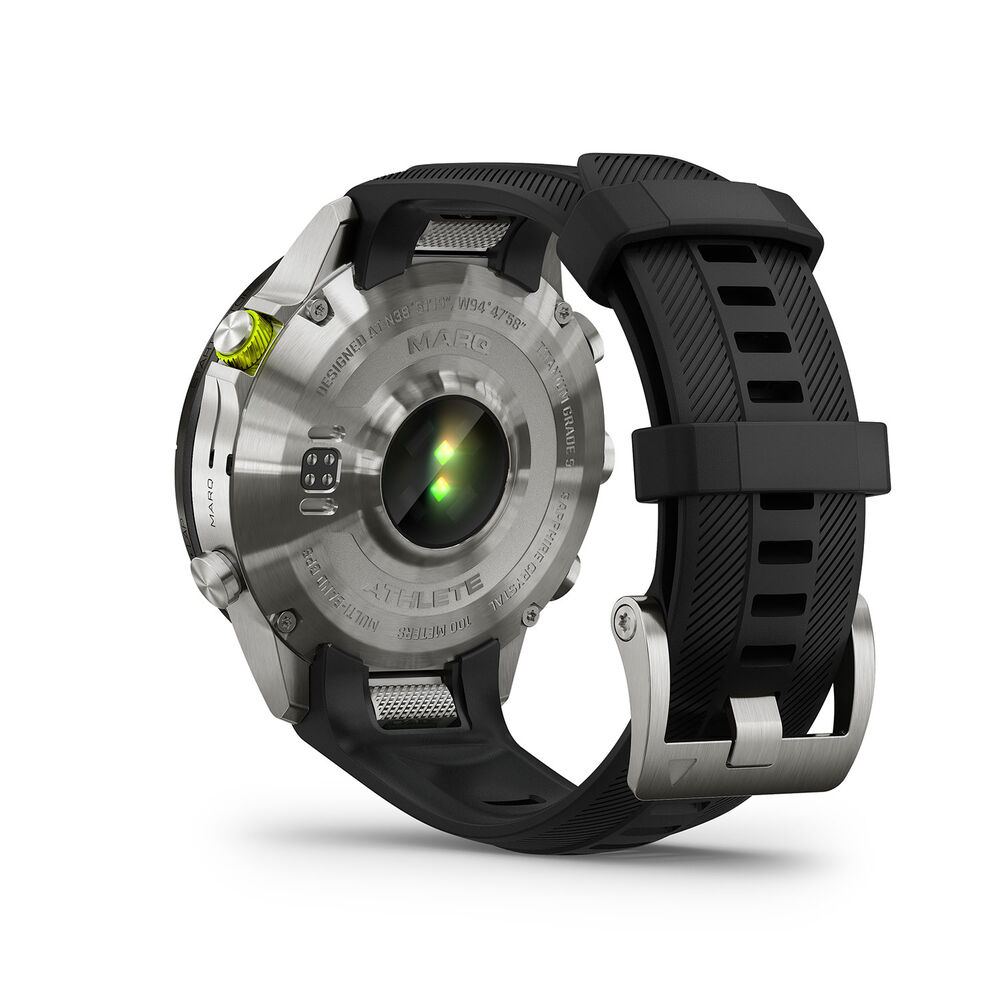 Garmin MARQ&reg; Athlete (Gen 2) 46mm Titanium Case Black Bezel Rubber Strap Watch