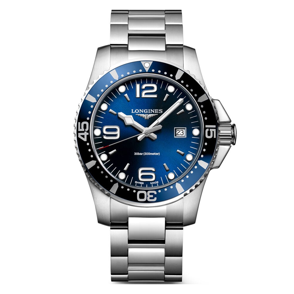 Longines HydroConquest 44mm Blue Dial Steel Bracelet Watch image number 0