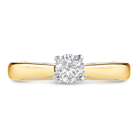 Northern Star 0.45ct Diamond 18ct Yellow Gold Four Claw Solitaire Ring
