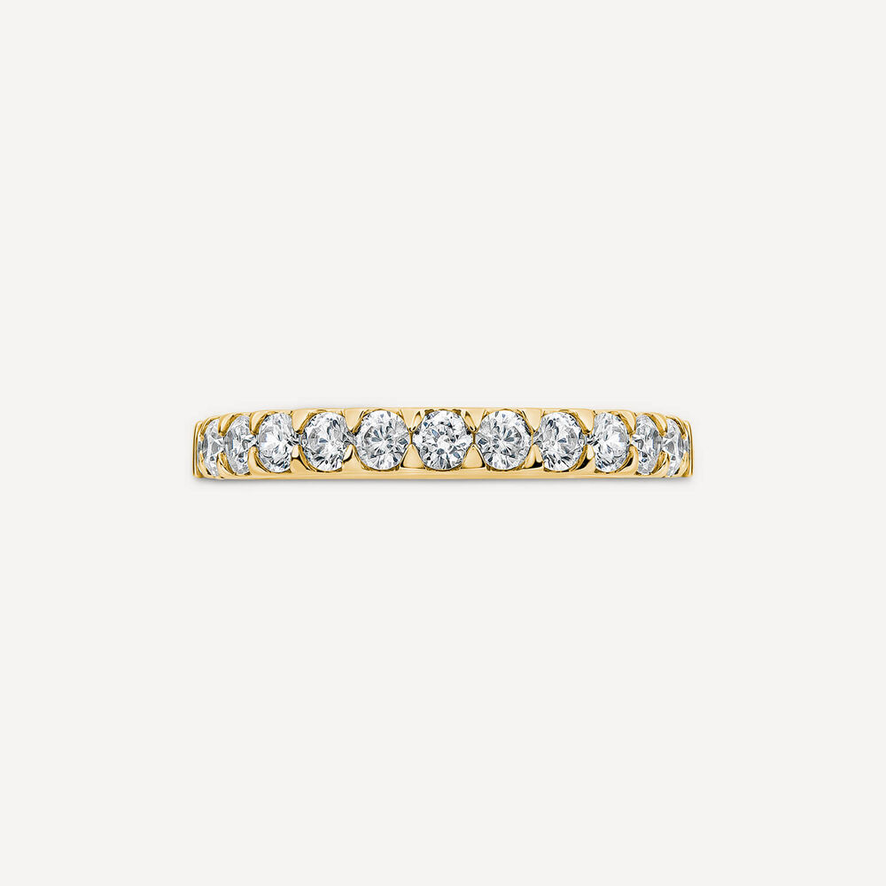 18ct Yellow Gold 2.5mm 0.45ct Diamond Triangle Claw Wedding Ring