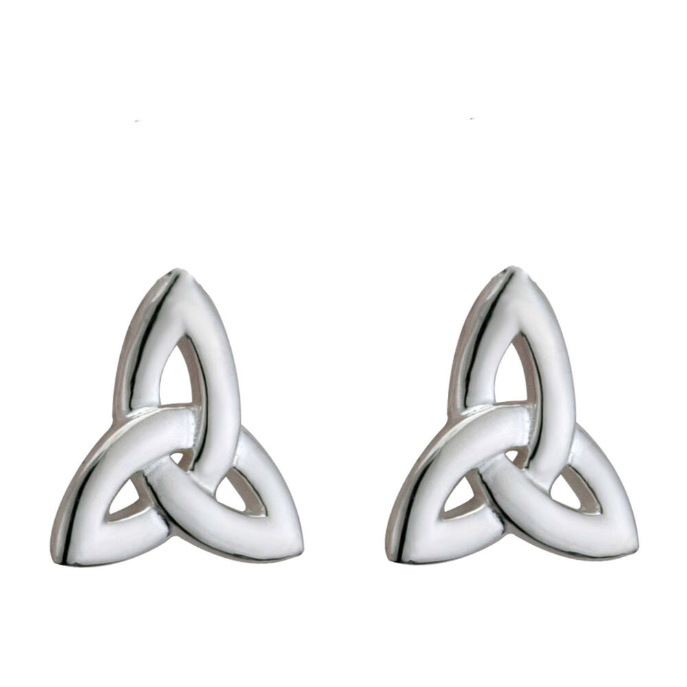 Sterling Silver Trinity Knot Stud Earrings image number 0