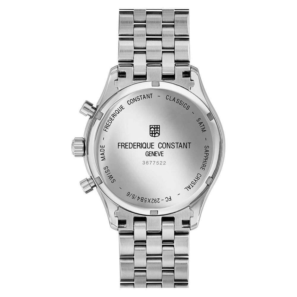 Frederique Constant Index Chronograph Quartz Black Dial Steel Case Bracelet Watch image number 2