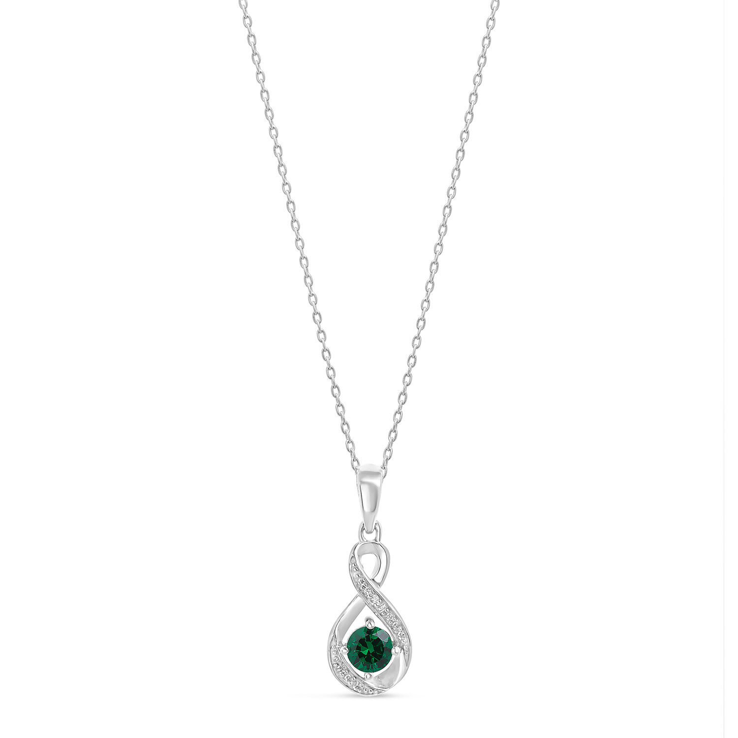 Sterling Silver Cubic Zirconia May Birthstone Pendant