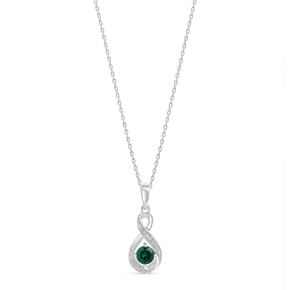 Sterling Silver and Cubic Zirconia May Birthstone Pendant (Chain Included)