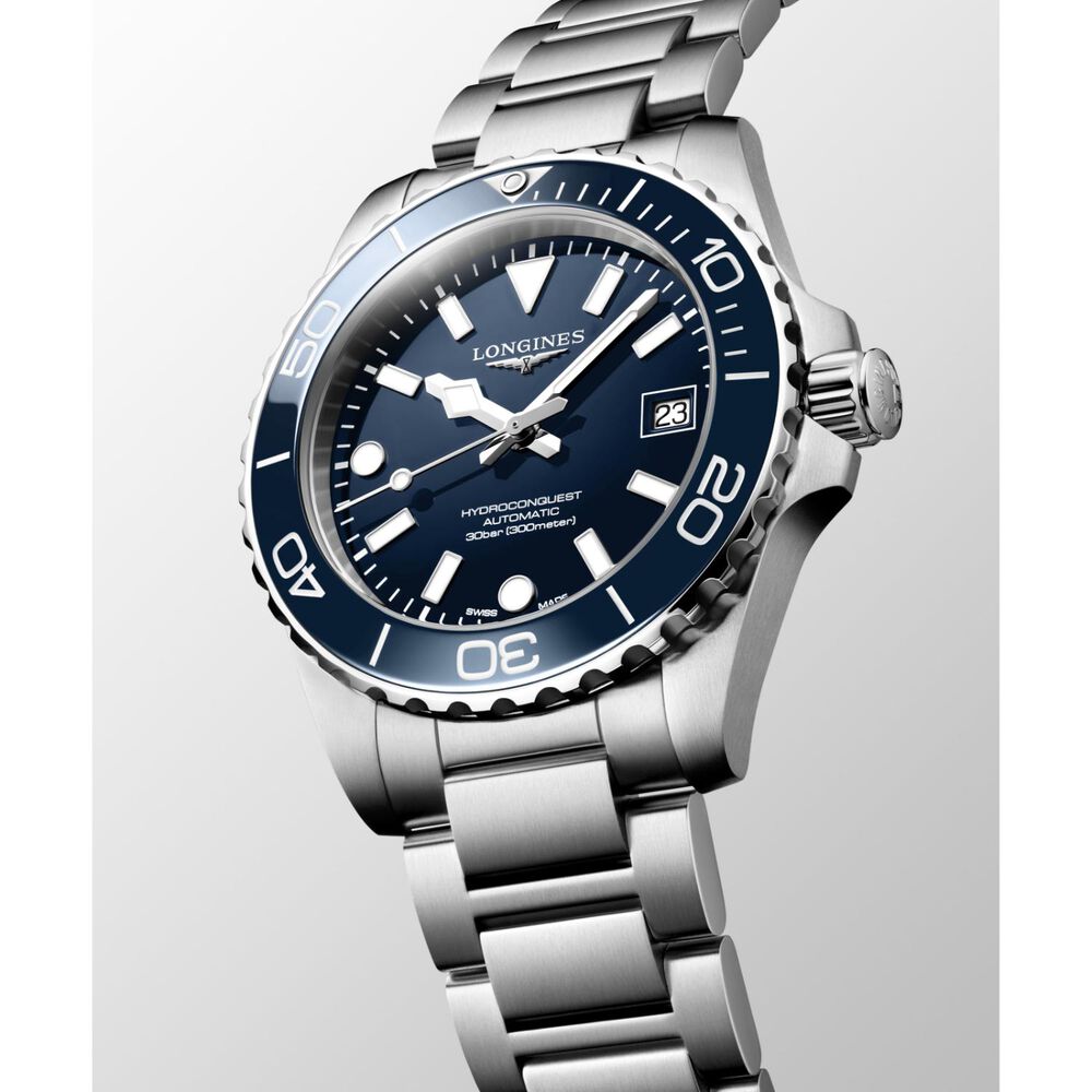 Longines HydroConquest 39mm Blue Dial & Bezel Steel Bracelet Watch