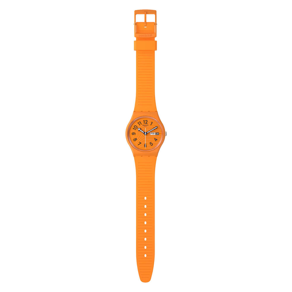 Swatch Trendy Lines in Sienna 34mm Orange Dial Strap Watch image number 2