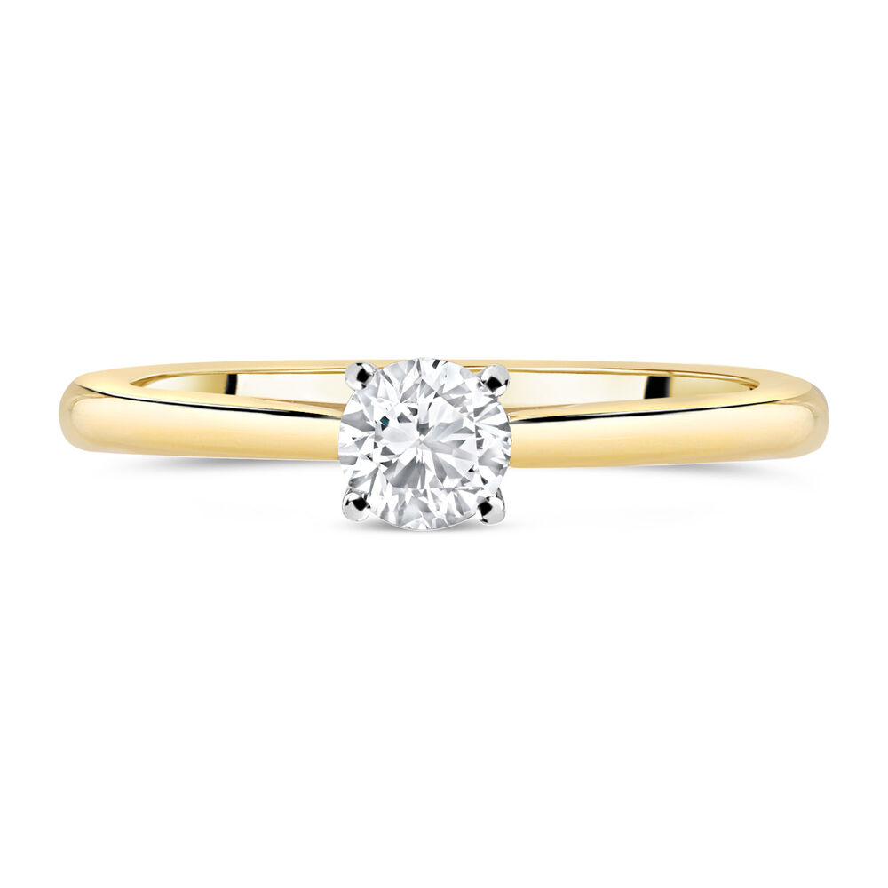 18ct Yellow Gold 0.33ct Round Diamond Tulip Setting Ring