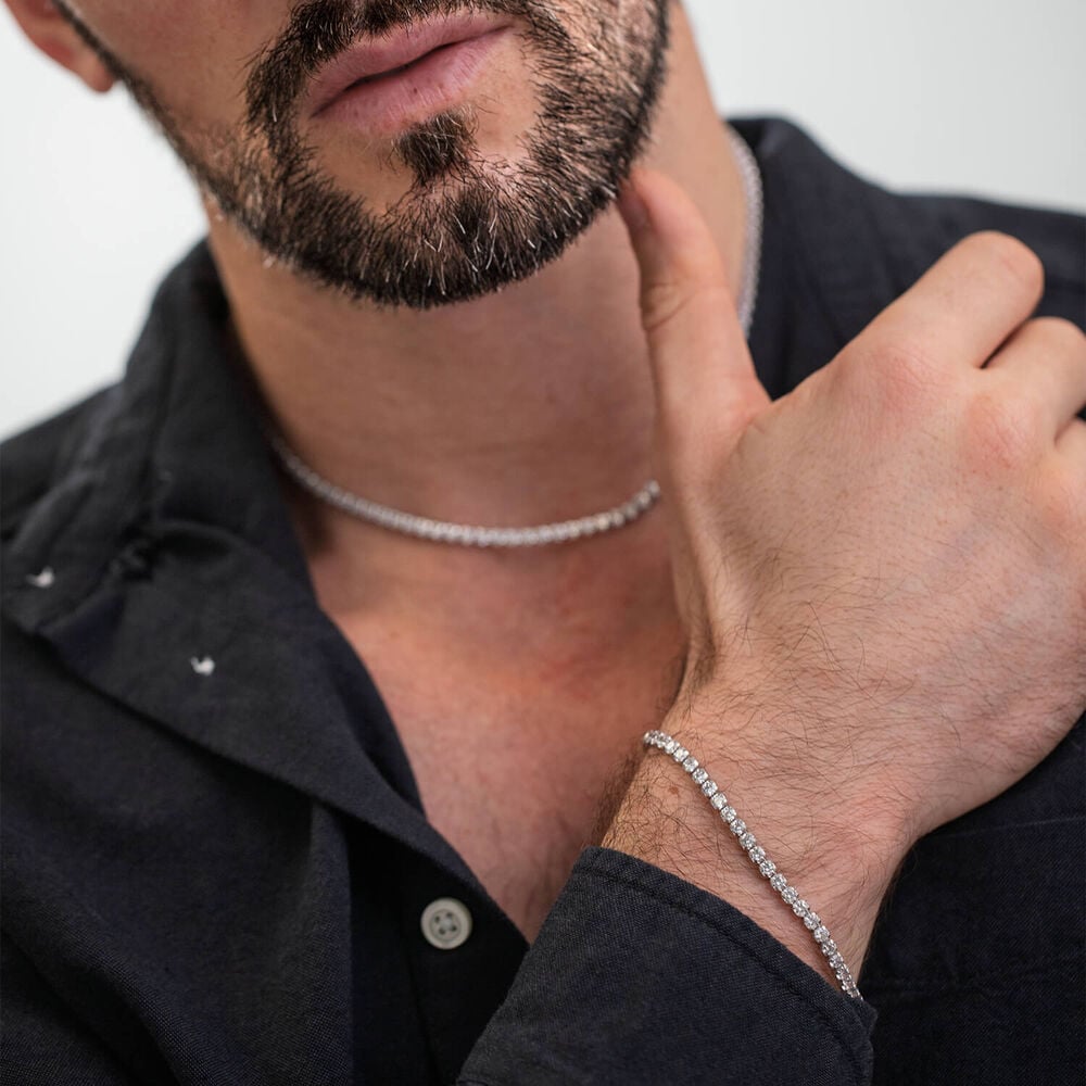 Sterling Silver Cubic Zirconia Tennis Bracelet image number 5