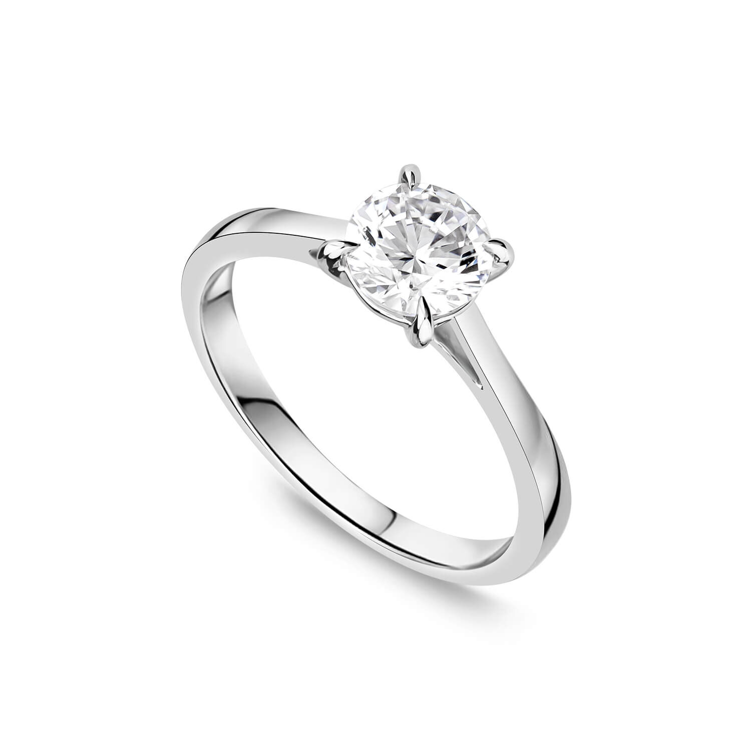 White gold online round diamond ring