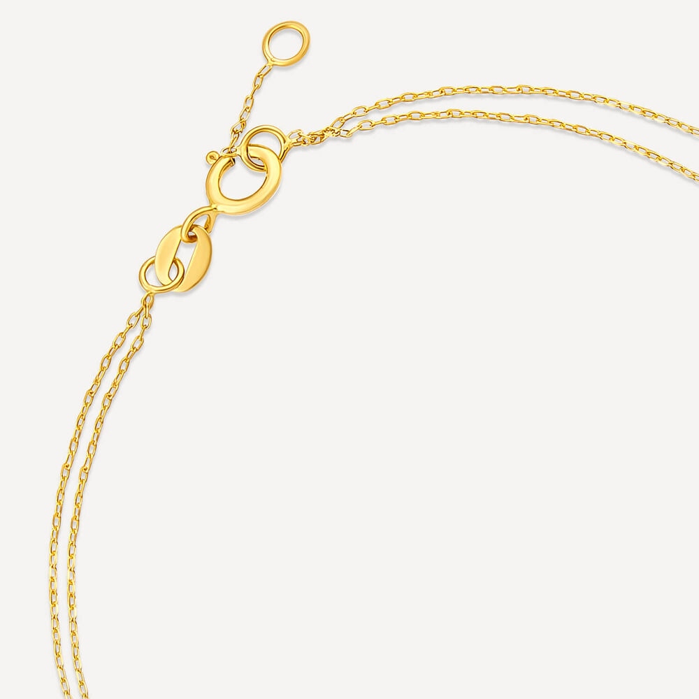 9ct Yellow Gold Polished & Cubic Zirconia Moon & Stars Two Strands Bracelet image number 4