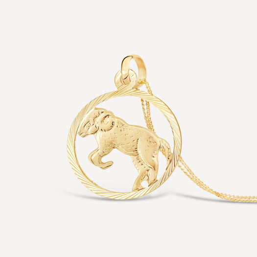 9ct Aries Zodiac Pendant (Chain Included)