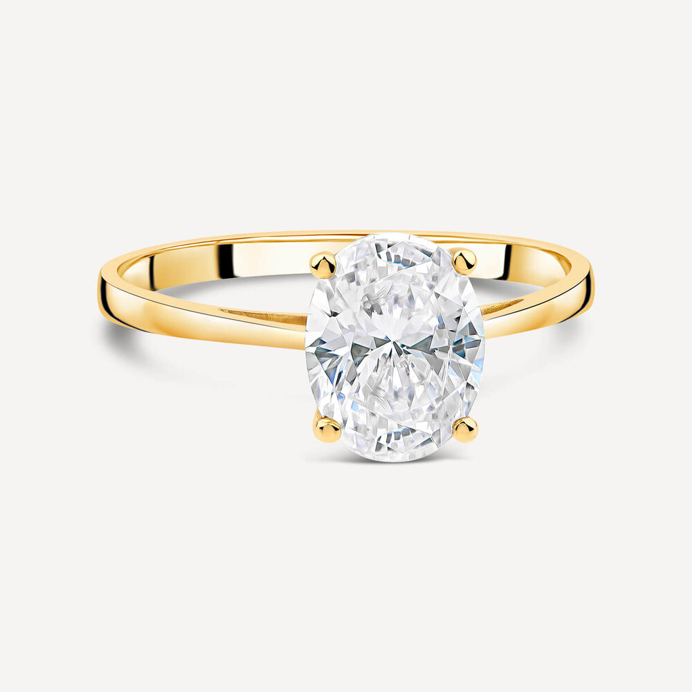 9ct Yellow Gold Oval Cubic Zirconia Promise Ring