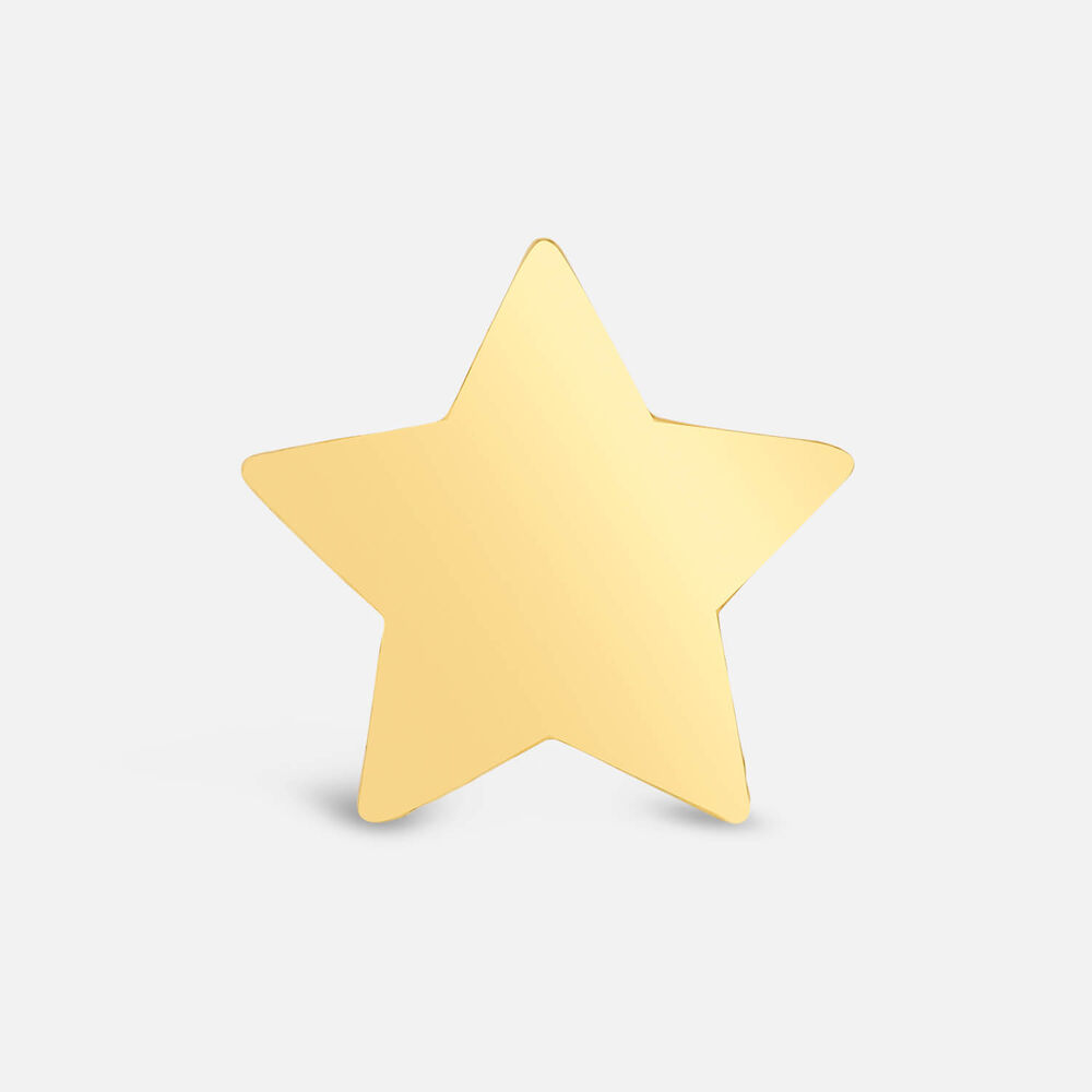 9ct Yellow Gold Plain Star Single Stud Earring