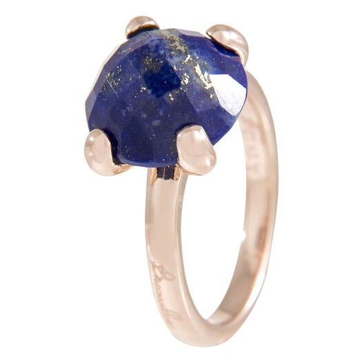 Bronzallure 18ct Rose Gold-plated Lapis Lazuli Ring