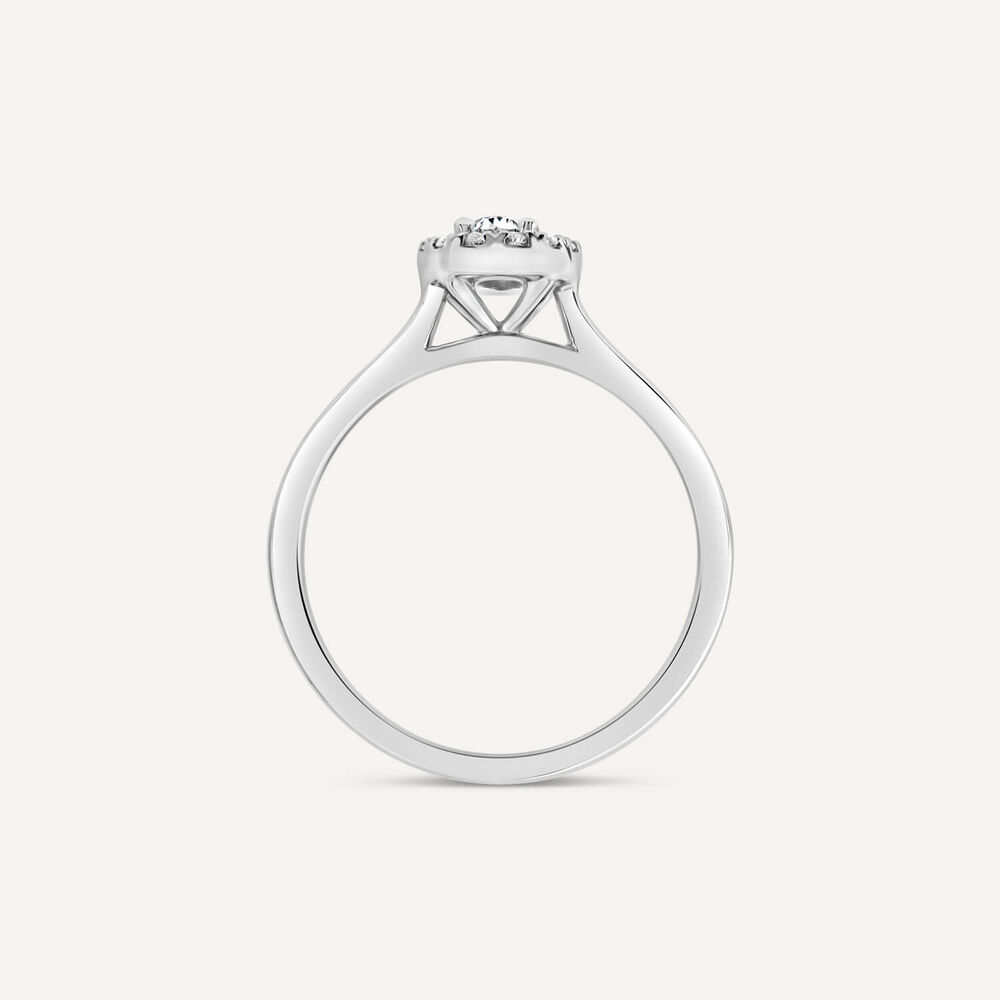 Platinum 0.40ct Oval Halo Classic Diamond Engagement Ring image number 3