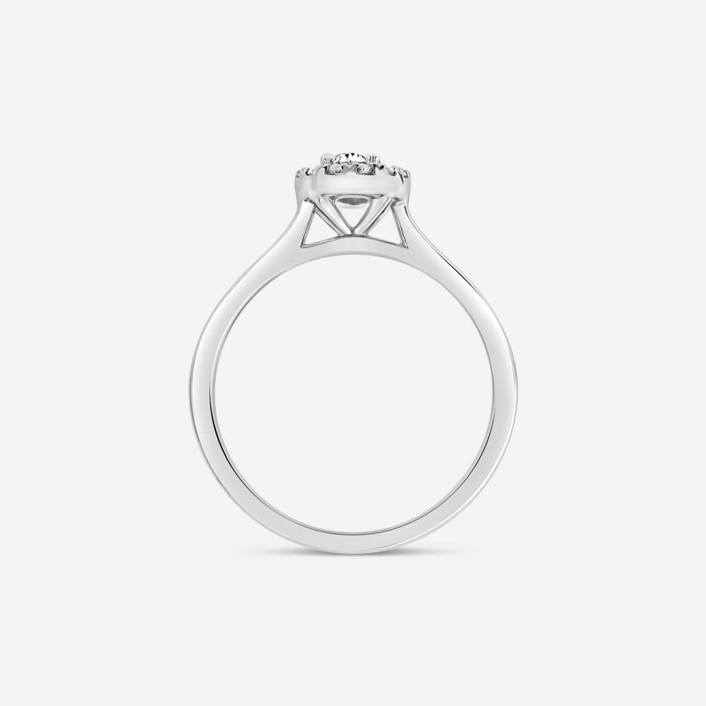 Platinum 0.40ct Oval Halo Classic Diamond Engagement Ring image number 3