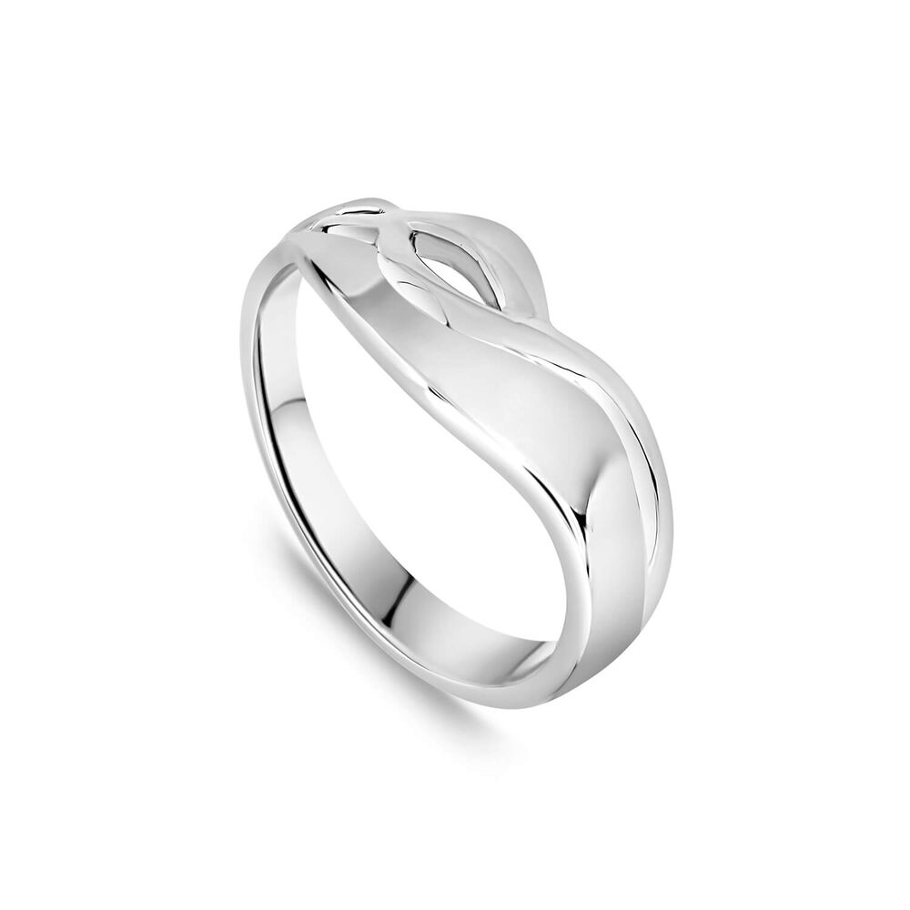 Sterling Silver Plain Fancy Swirl Ring image number 0