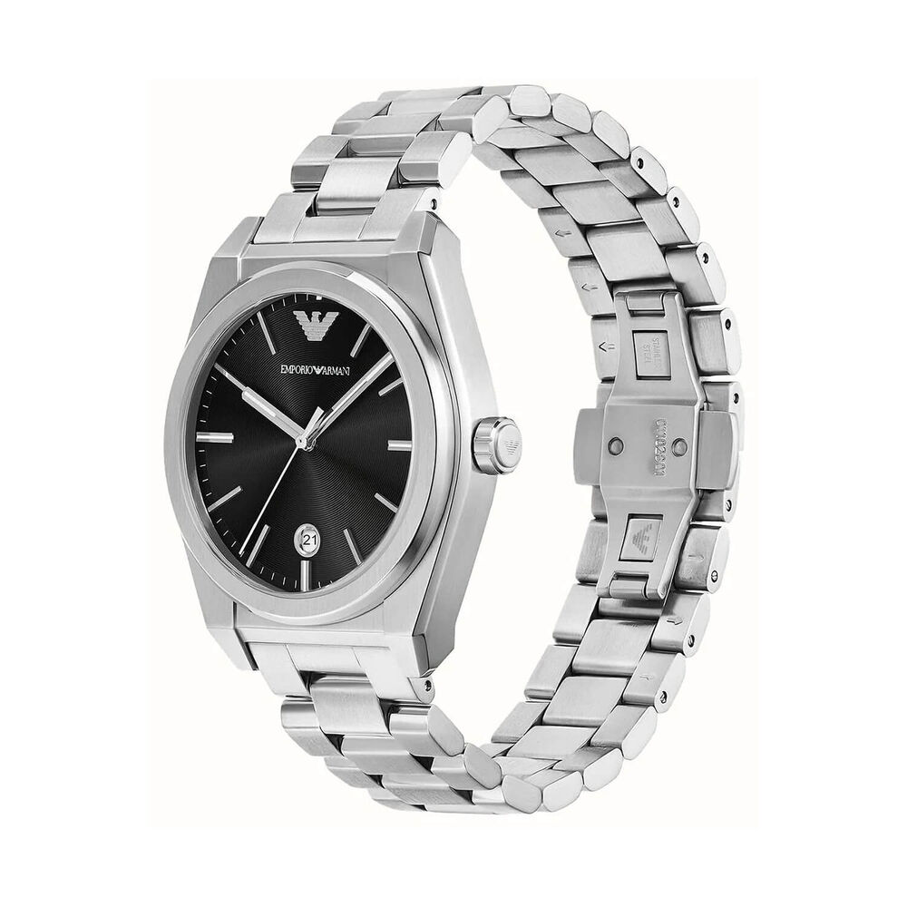 Emporio Armani Federico 41mm Black Dial Stainless Steel Bracelet Watch image number 1