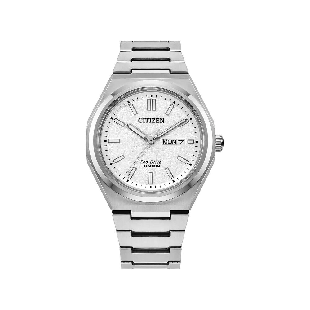 Citizen 'Zenshin' Super Titanium 39mm White Dial Titanium Bracelet Watch image number 0