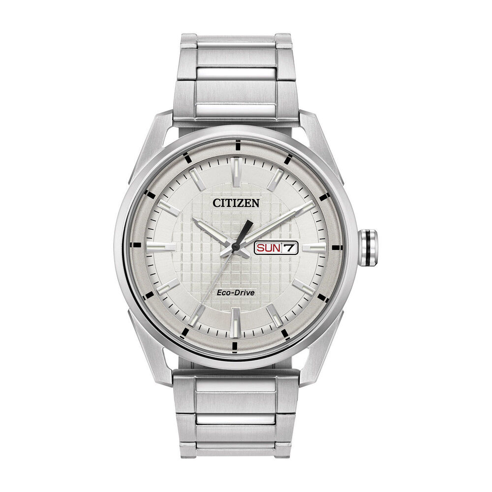 Citizen Eco Drive Silver Dial Stainless Steel Bracelet 42mm Mens Watch image number 0