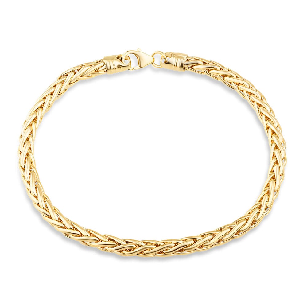 9ct Yellow Gold Wheat Link Ladies Bracelet image number 0